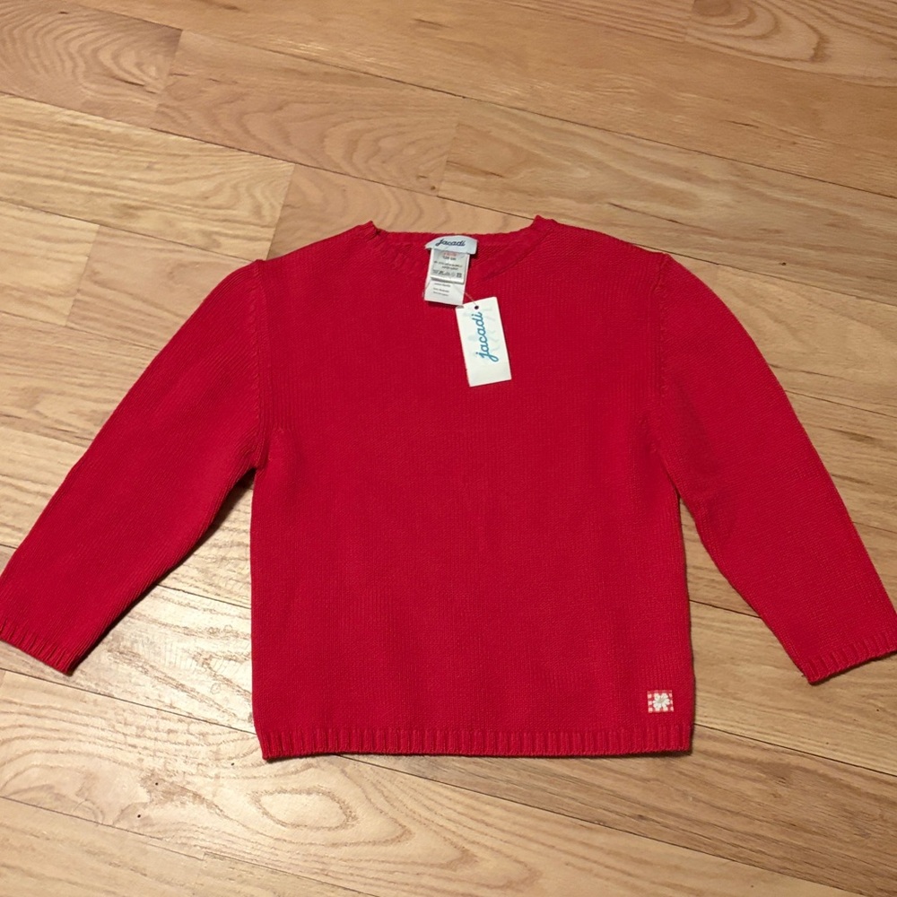Jacadi Vibrant Pull Tricot Red Knit Sweater